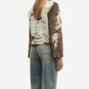 Buy Cowhide Fur Brown And White Leather Jacket For Men And Women