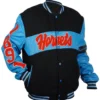 Buy Delaware State Ole Skool Blue And Black Letterman Jacket