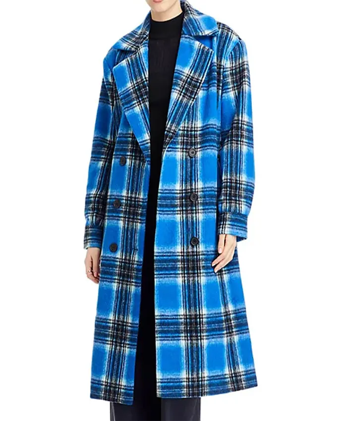 Elsbeth S02 Carrie Preston Blue Plaid Coat - Image 2