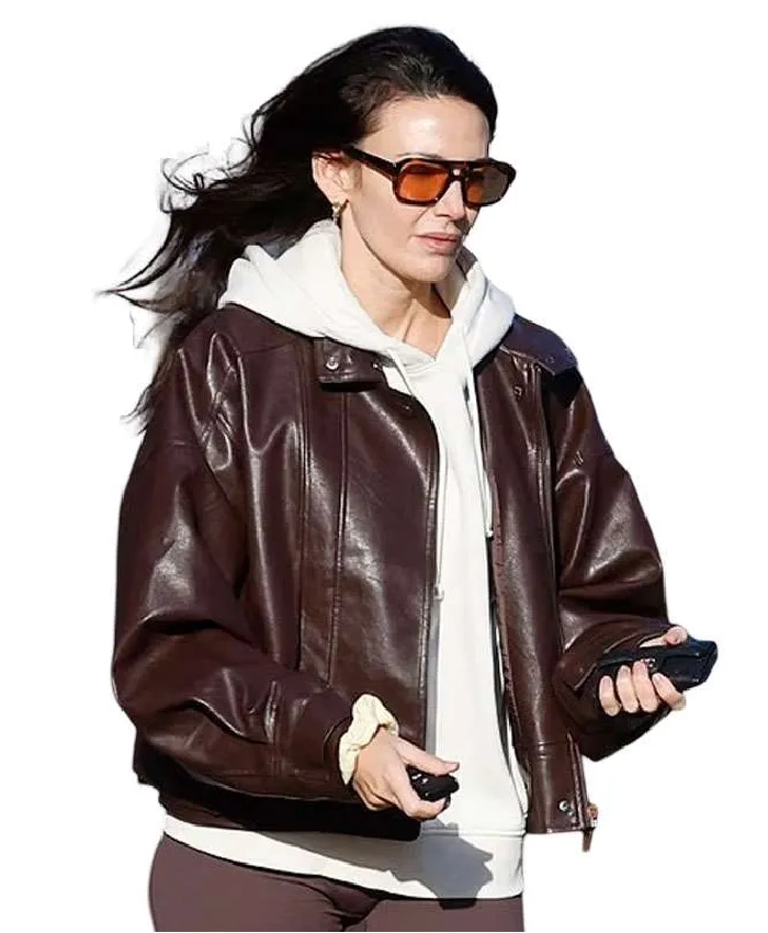 Buy Essex London Street Style Michelle Keegan Brown Oversized Leather Jacket
