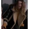 Buy Flo Sassy Collins Ted Lasso Shearling Black Leather Jacket