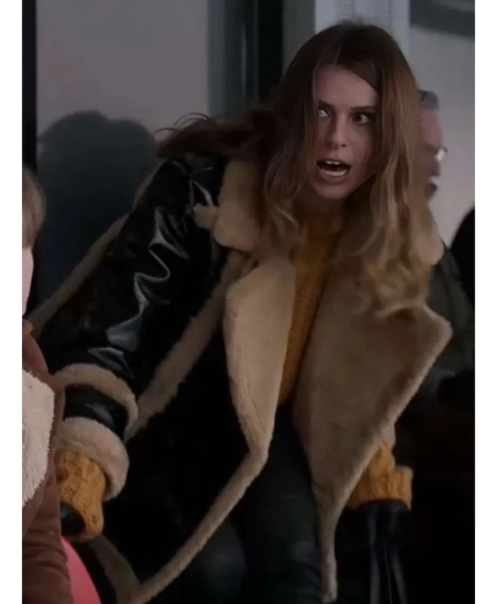 Buy Flo Sassy Collins Ted Lasso Shearling Black Leather Jacket