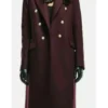Buy Genie Francis TV Series General Hospital 2024 Laura Collins Maroon Wool Long Coat