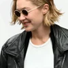 Buy Gigi Hadid Paris Fashion Week 2024 Black Leather Jacket For Men And Women