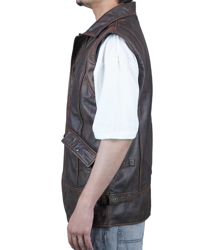 Buy Gothic Weathered Leather Handcrafted Vest