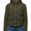 Buy Gracewood Snap Tab Olive Puffer Jacket For Womens