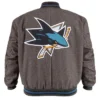 Buy Gray San Jose Sharks Full Zip Wool Varsity Jacket
