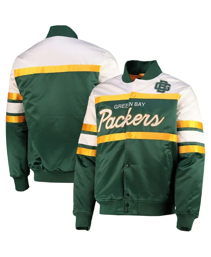 Green Bay Packers Special Script Heavyweight Satin Jacket - Image 3