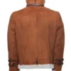 Buy Hagans Tan Aviator Suede Leather Shearling Fur Jacket For Men And Women