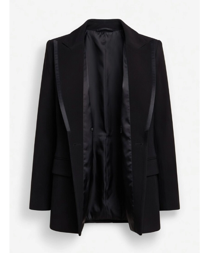 Hannah Waddingham Draped Off The Shoulders Black Blazer - Image 4
