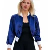 Buy Hayes Warner The Shards 2026 Debbie Schaffer Blue Satin Bomber Jacket
