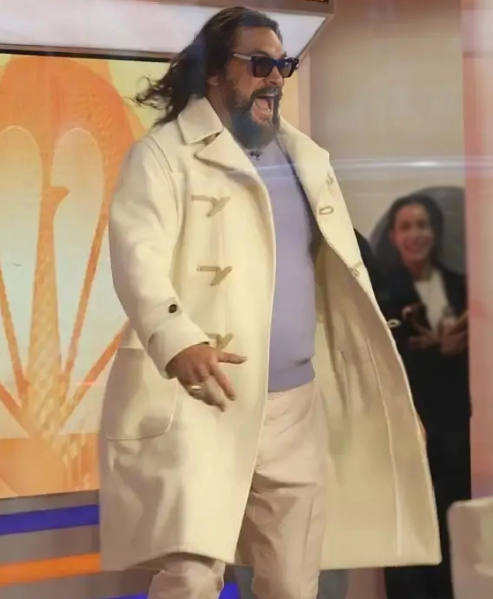 Buy Jason Momoa The Today Show 2026 Cream Toggle Duffle Coat