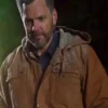 Buy Joel McHale Animal Control Frank Shaw Brown Cotton Hooded Jacket For Unisex