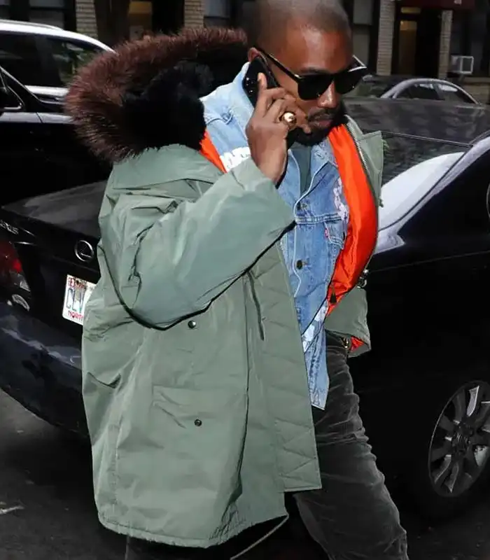 Alternative view of Kanye West Olive Green Parka Jacket
