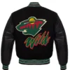 Buy Kelly Minnesota Wild Black Letterman Varsity Jacket For Men And Women