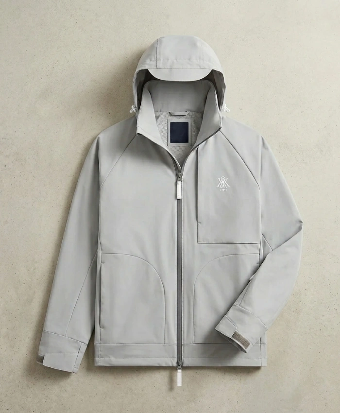 Buy Kith And New Balance Reflective Bungee Adjustable Hood Grey Jacket