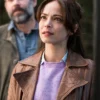 Buy Kristin Kreuk Murder In A Small Town Cassandra Lee Brown Leather Trench Coat For Unisex
