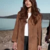 Buy Kristin Kreuk Murder In A Small Town Cassandra Lee Brown Suede Leather Coat For Unisex