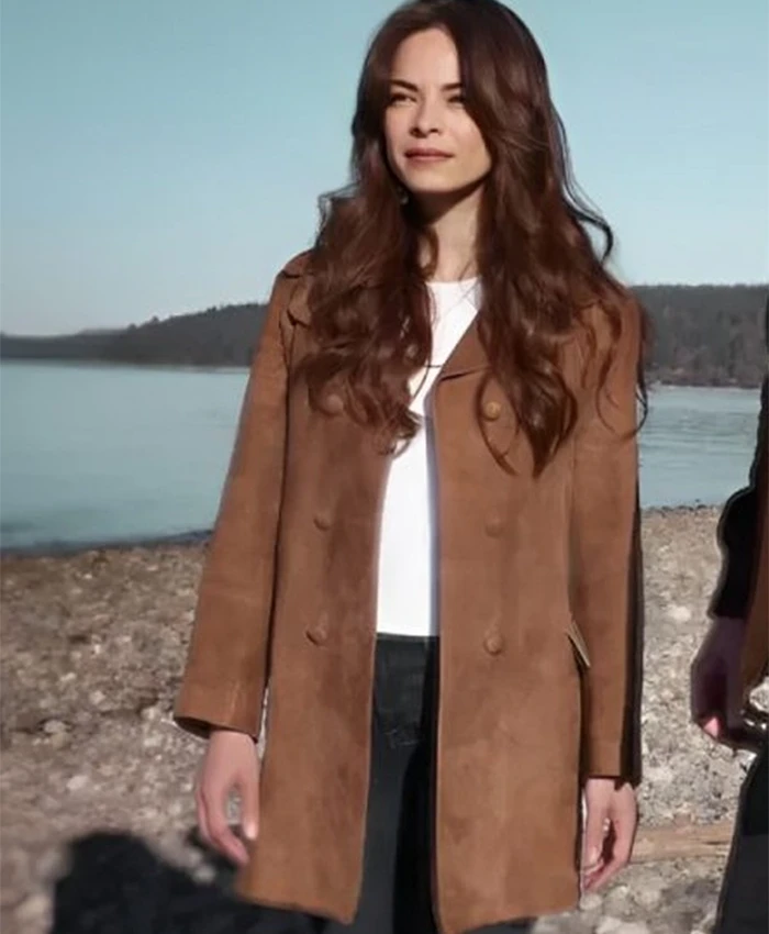Buy Kristin Kreuk Murder In A Small Town Cassandra Lee Brown Suede Leather Coat For Unisex