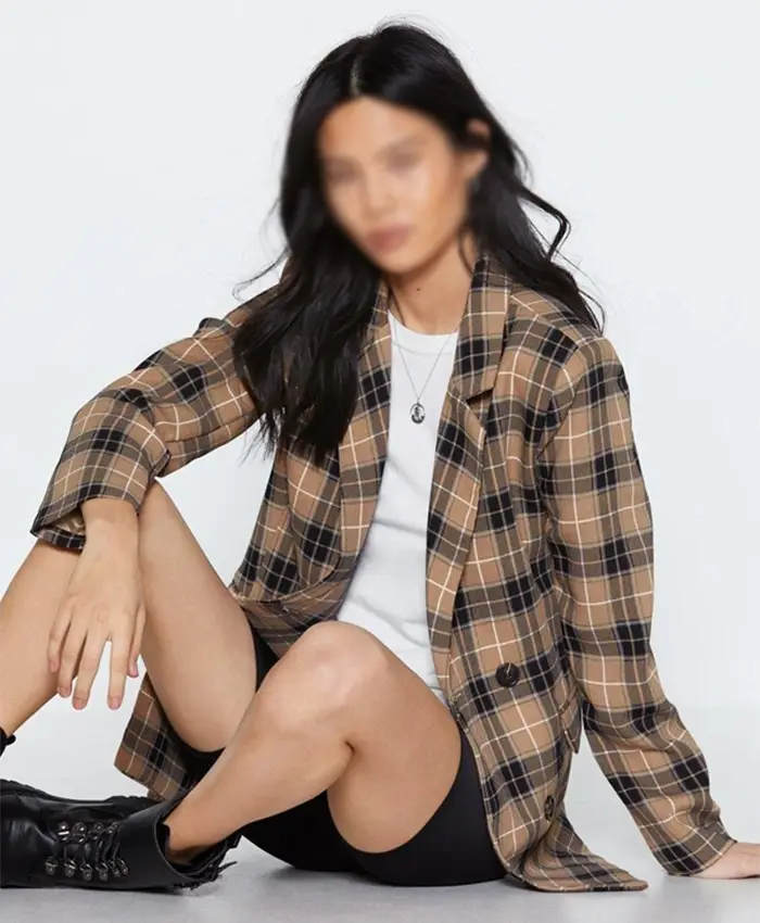 Buy Kristin Kreuk Murder In A Small Town Cassandra Lee Plaid Blazer For Unisex