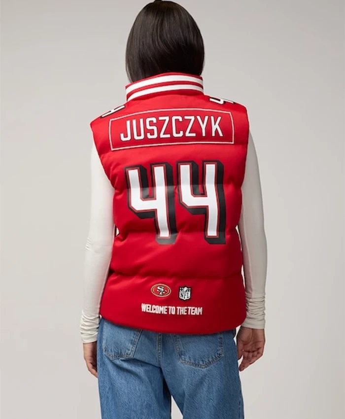 Buy Kyle Juszczyk San Francisco 49ers Off Season Player Red Puffer Vest For Unisex