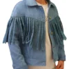 Buy Landman 2024 Michelle Randolph Fringe Denim Jacket