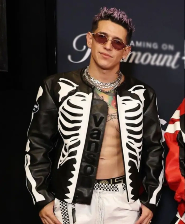 Lenny Tavárez 2025 MTV Video Music Awards Black Leather Jacket - Image 2