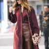 Buy Lily James Zimmermann 2026 Burgundy Wool Coat 