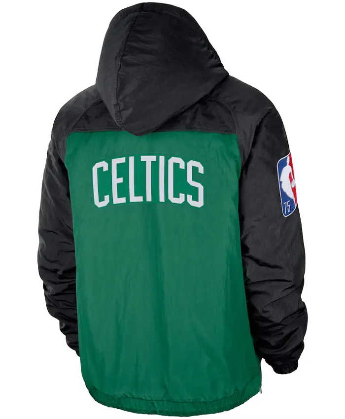 Buy Mens Colorblock Green Boston Celtics Windbreaker Hoodie Jacket Sale