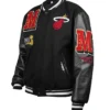 Buy Miami Heat Mashup Logo Black Letterman Varsity Jacket 1