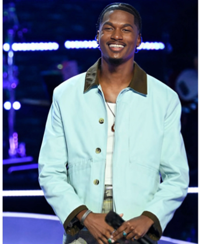 Buy Mike Steele The Voice Season 29 Blue Cord Collar Jacket
