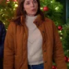 Buy Movie Jingle Bell Love 2024 Michelle Morgan Brown Quilted Jacket For Unisex