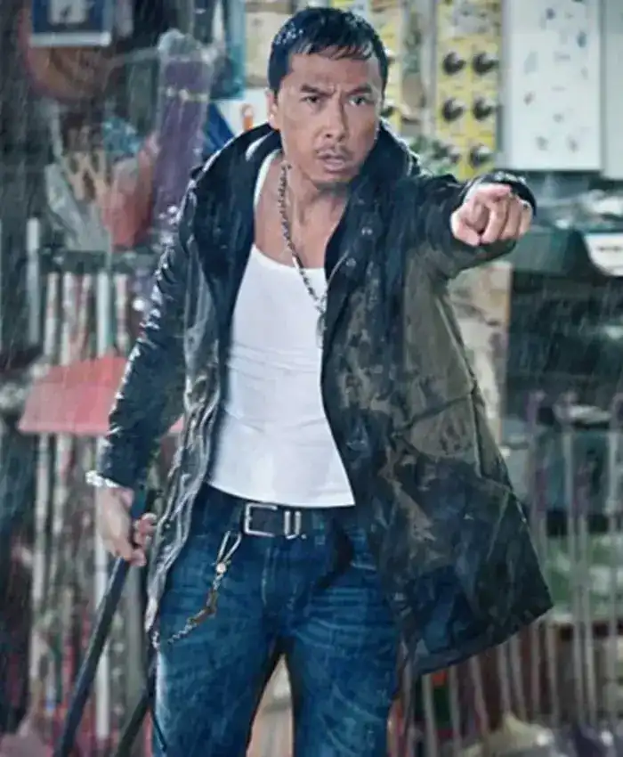 Alternative view of Movie John Wick Chapter 4 Donnie Yen Black Leather Jacket