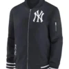 Buy New York Yankees Black Fleece Zip Up Bomber Jacket For Unsiex