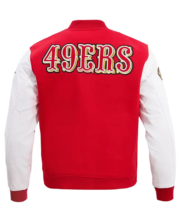 Buy Now 49ers San Francisco Red And White Varsity Jacket For Men And Women