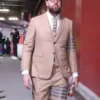 Buy Now AFC Championship Game 2025 Travis Kelce Brown Suit For Men And Women
