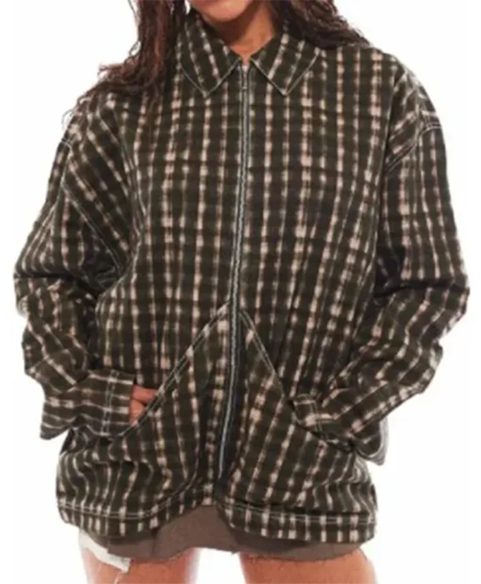 Buy Now Ajax Petropolus TV Series Wednesday Season 02 Georgie Farmer Cotton Plaid Jacket For Unisex