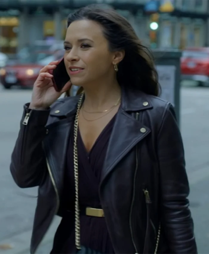 Alternative view of An Unexpected Valentine Lacey Chabert Biker Jacket