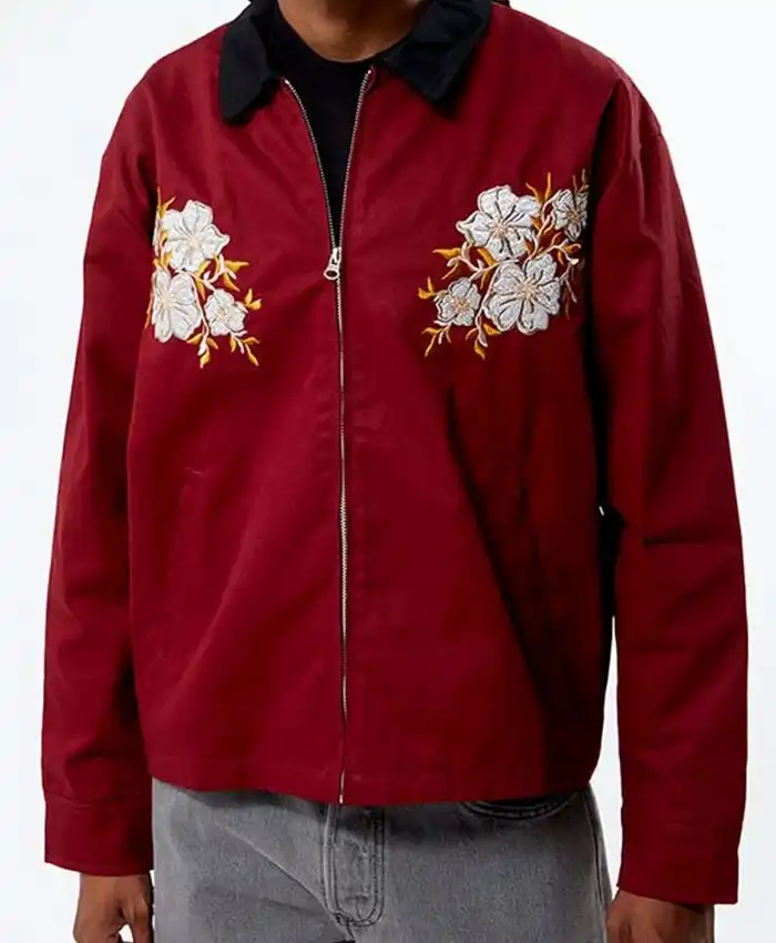 Alternative view of Assisted Living Burgundy Floral Patch Red Jacket