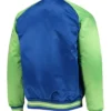 Buy Now Atlanta Hawks Hardwood Classics Reload 3.0 Royal Blue And Green Varsity Jacket For Unisex