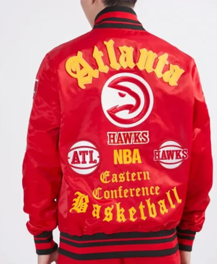 Buy Now Atlanta Hawks Old English Red Varsity Jacket For Men And Women