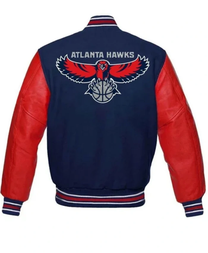 Buy Now Atlanta Hawks Red And Blue Letterman Varsity Jacket For Men And Women