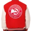 Buy Now Atlanta Hawks Red And White Letterman Varsity Jacket For Men And Women