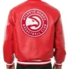 Buy Now Atlanta Hawks Red Leather Varsity Jacket For Men And Women
