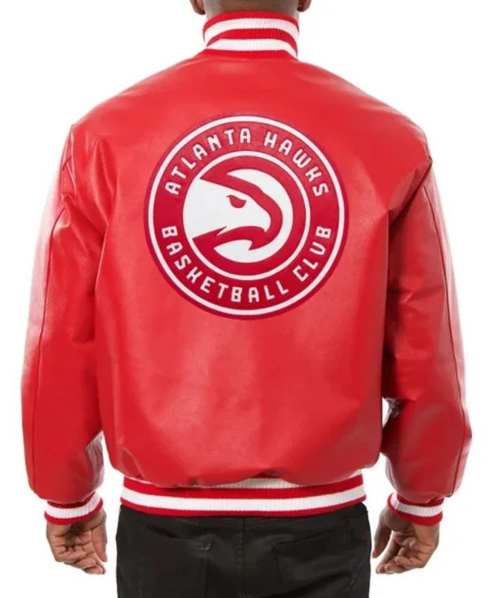 Buy Now Atlanta Hawks Red Leather Varsity Jacket For Men And Women