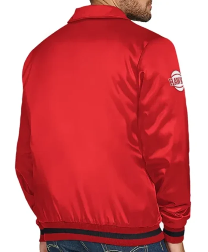 Buy Now Atlanta Hawks Stitch Applique Red Varsity Jacket For Men And Women