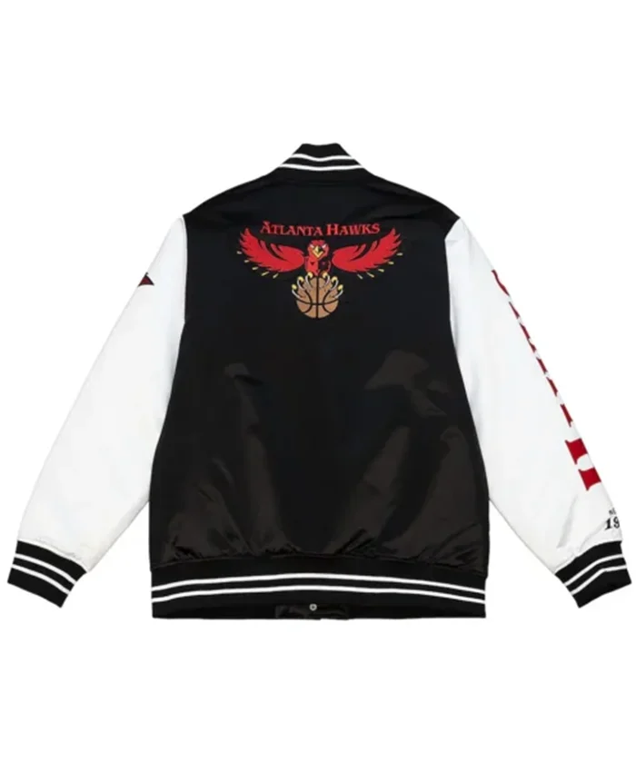 Buy Now Atlanta Hawks Team Origins Black And White Varsity Jacket For Unisex