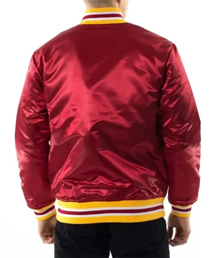 Buy Now Atlanta Hawks Throwback Wordmark Red Varsity Jacket For Men And Women
