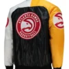 Buy Now Atlanta Hawks Tricolor Starter Varsity Jacket For Men And Women