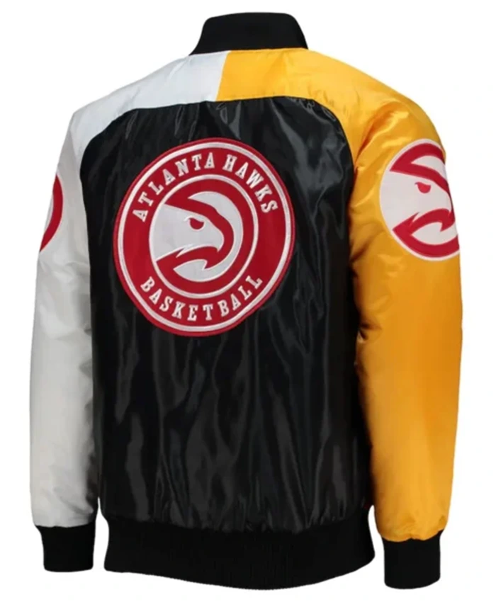 Buy Now Atlanta Hawks Tricolor Starter Varsity Jacket For Men And Women